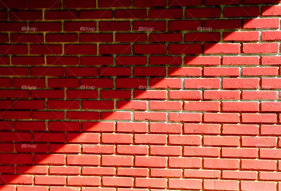 Red brick with shadow and sunlight