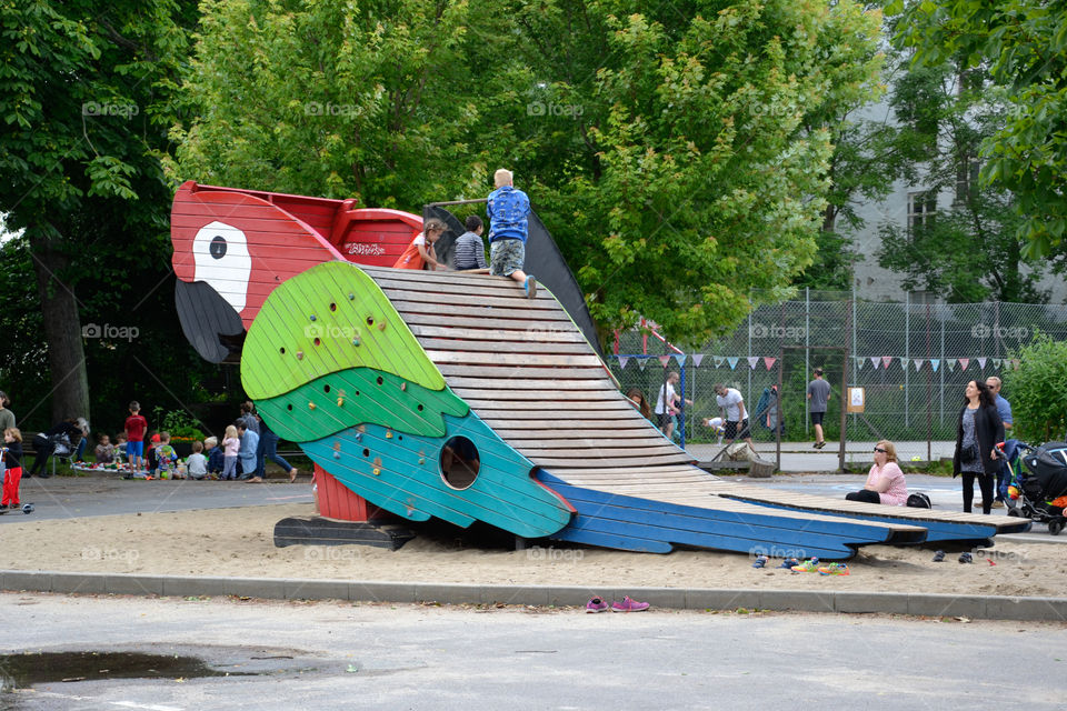 Playground in central Copenhagen Denmark.