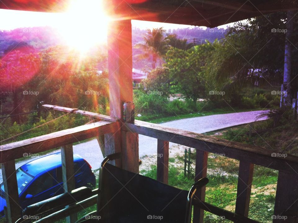 Sunrise in a village