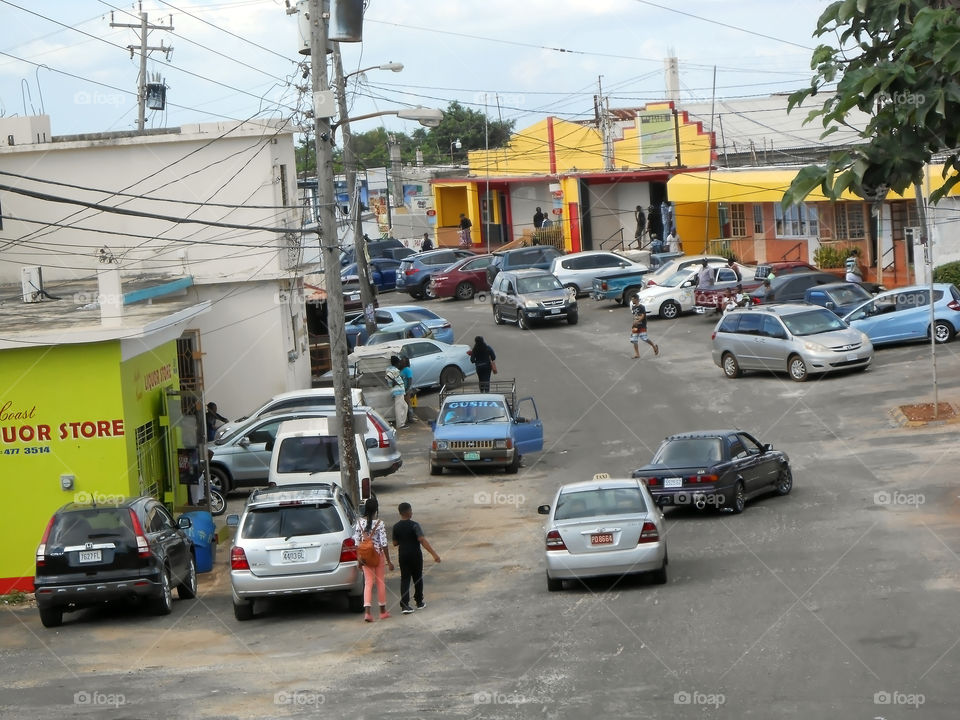 Busy Street of a Small Town