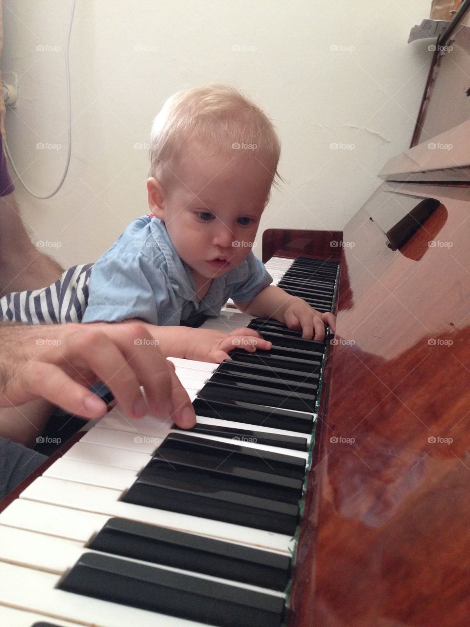 Baby playing piano