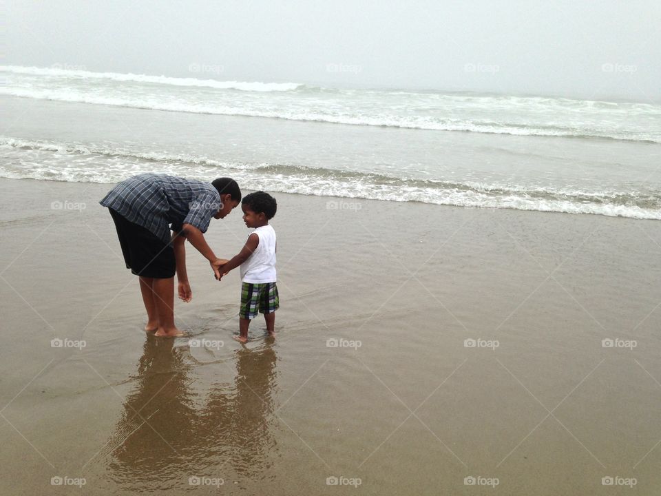 Dad and Son at the Beach 