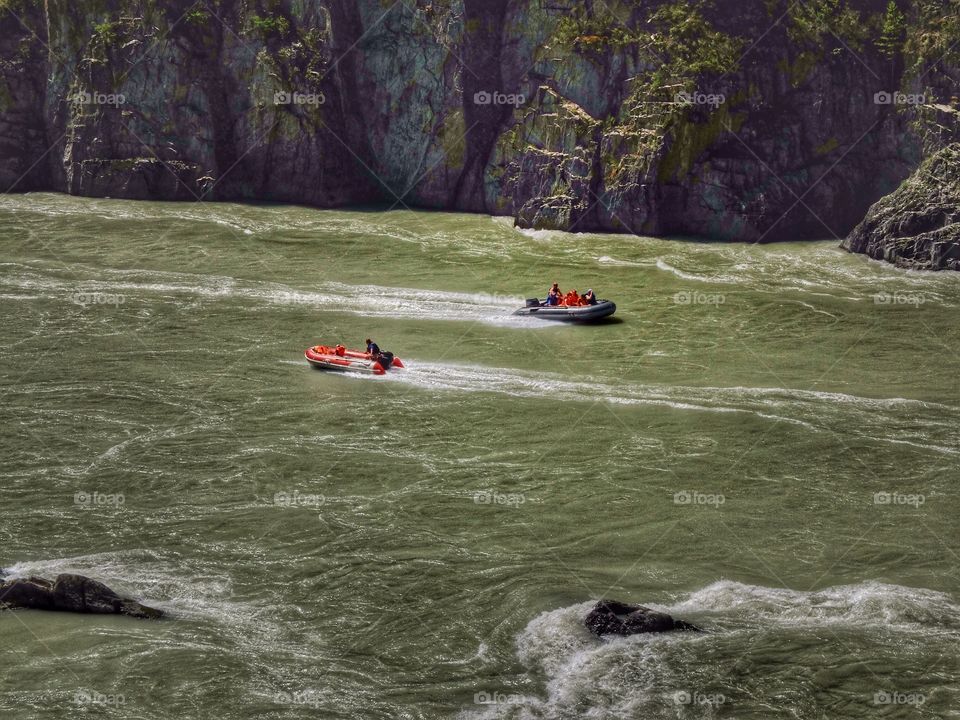 Rubber boats. 