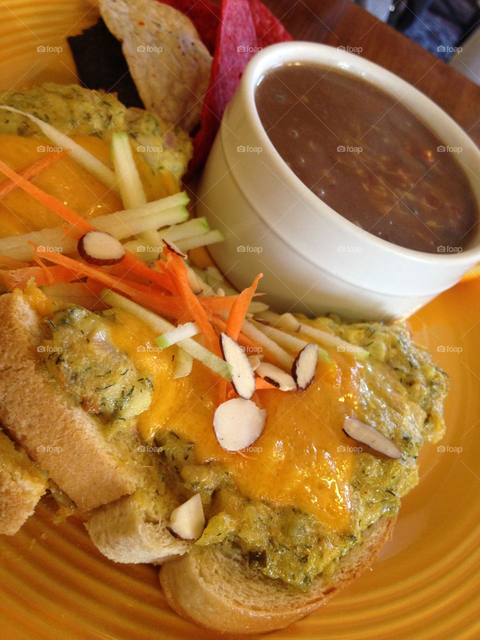 Open Face Albacore Tuna Melt and Fajita Black Bean Soup from Willow Springs Mercantile in historic downtown Excelsior Springs, Missouri 