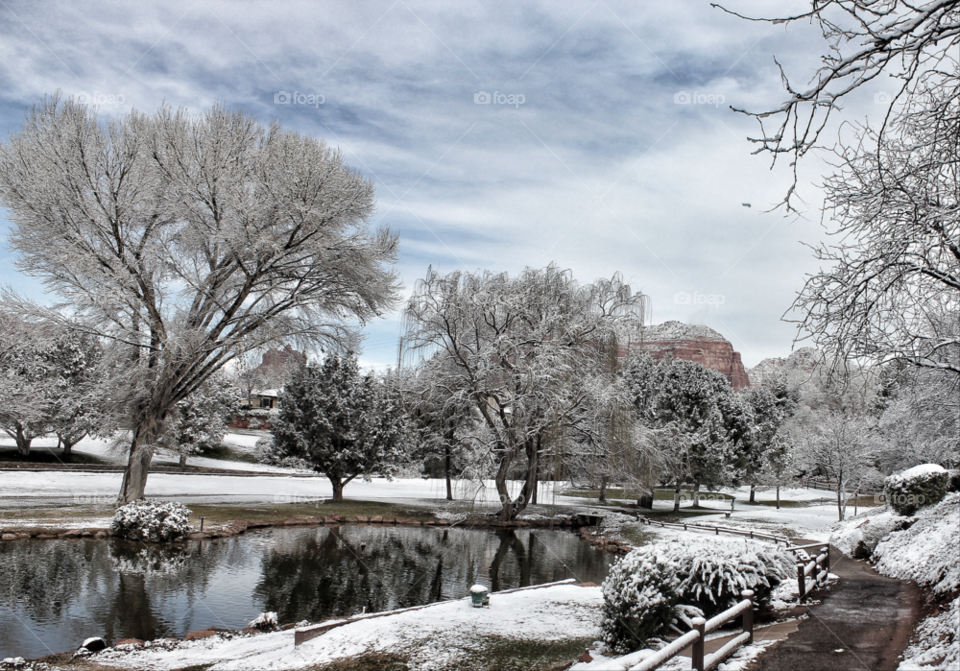 sedona snow winter landscape by stevehardley7