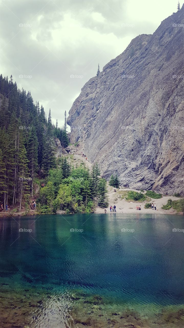 True blue lake amid the mountains