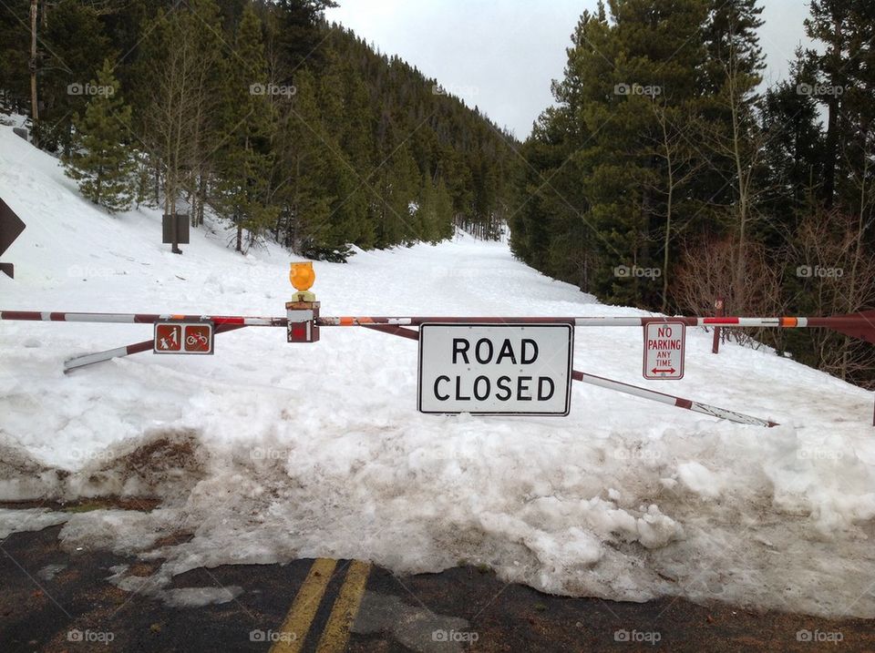 Snowy Road Closed