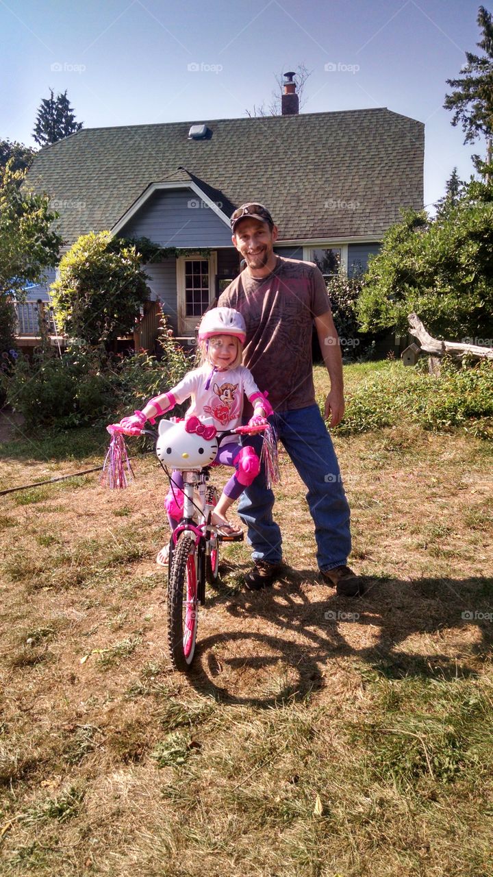 Hello Kitty Bike. my little niece learning to ride