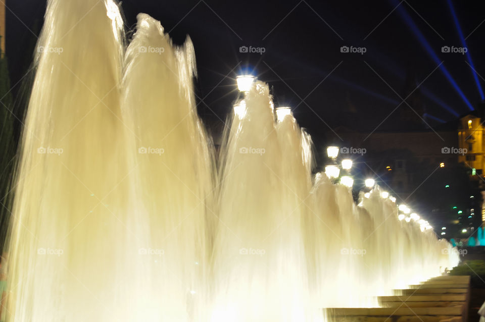 Fountains in the evening 