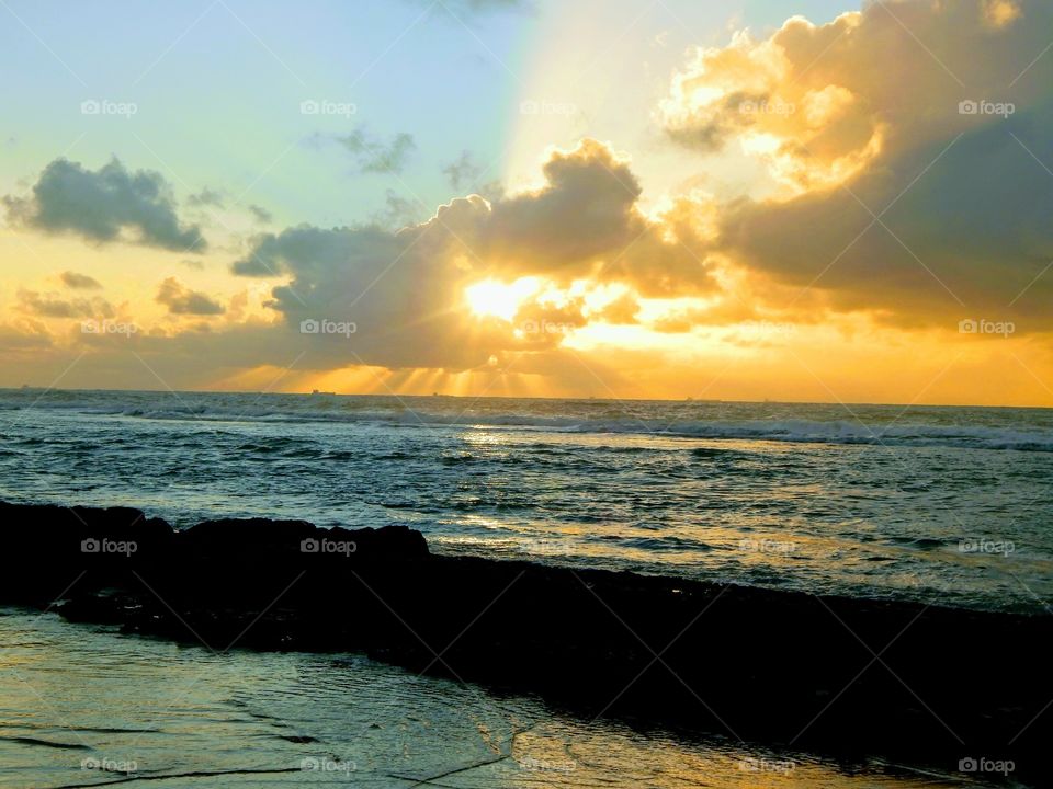 Early sunrise at the beach.