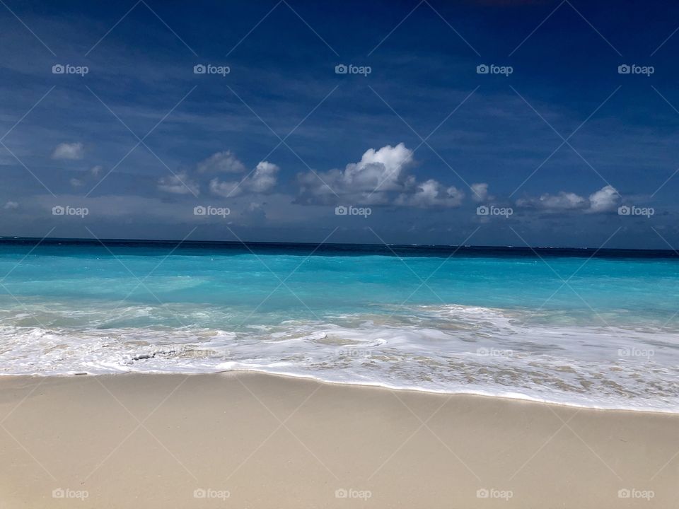 Beautiful Caribbean water Under ominous sky