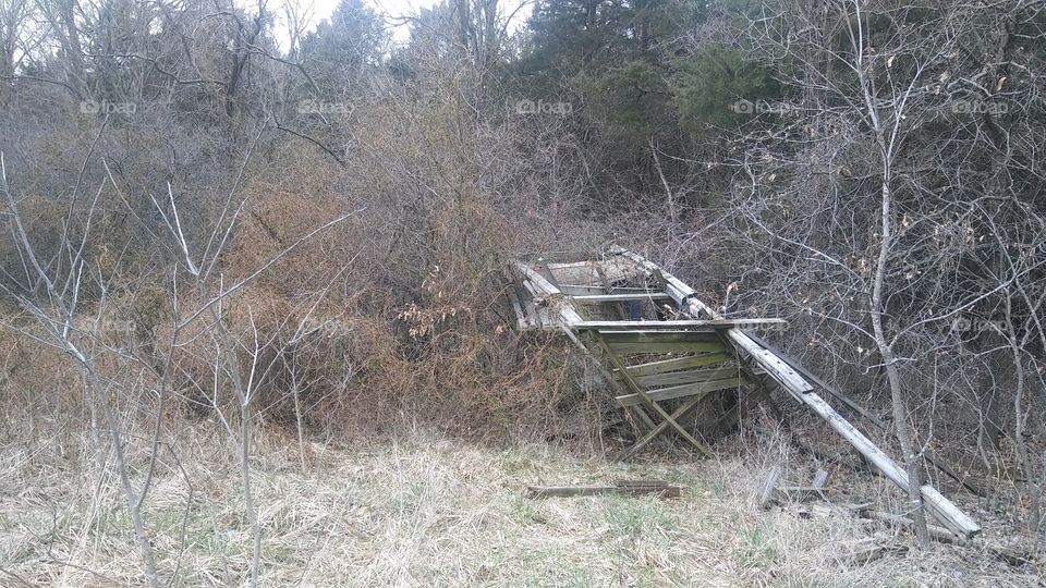 fallen hunting tower