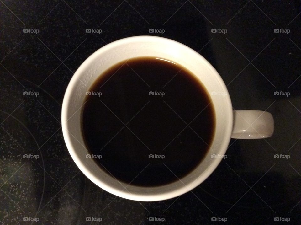 Black coffee from above