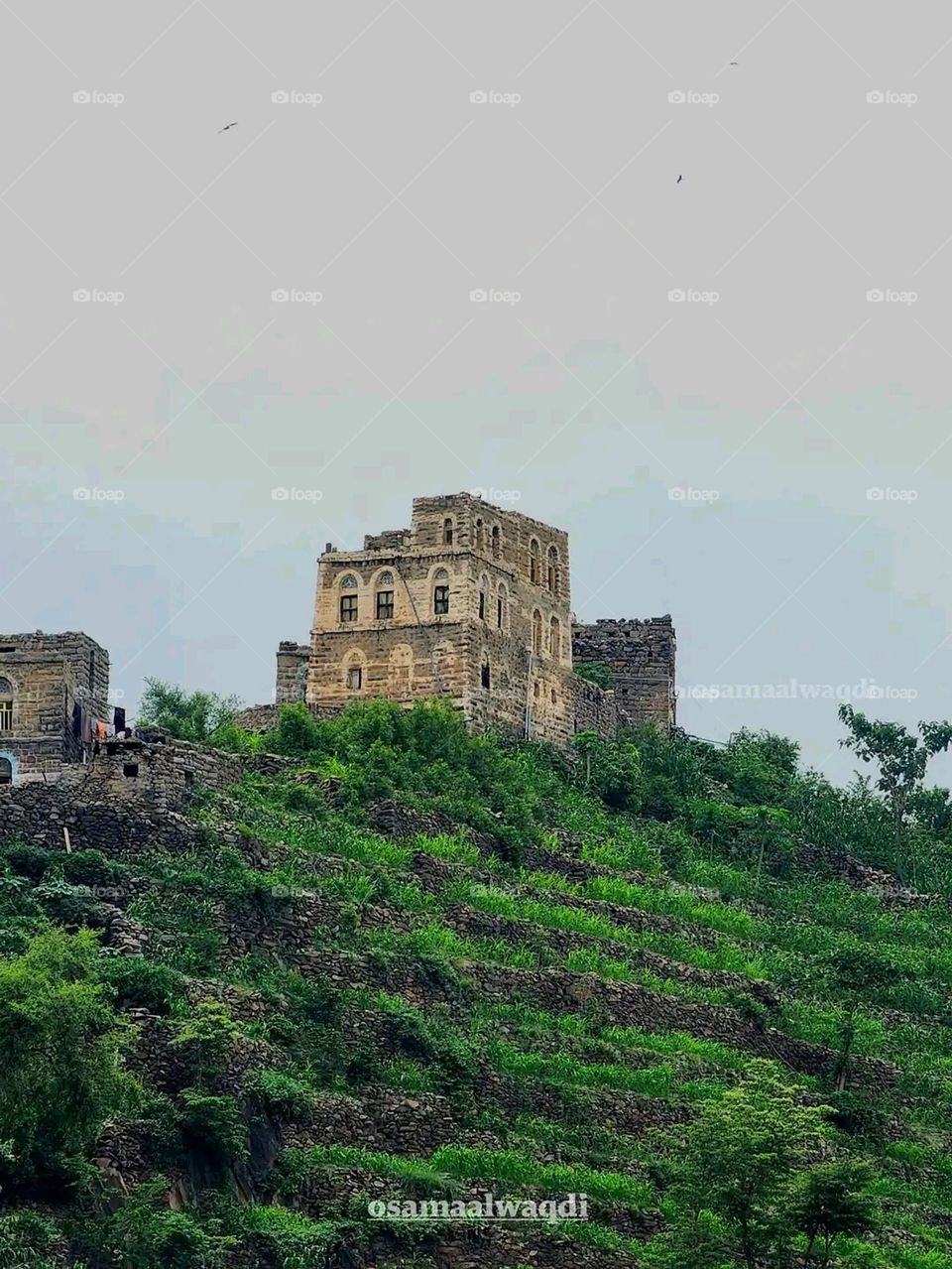 Glory be to God, the magnificent and picturesque view and the natural green trees are a view that is nothing more wonderful than it