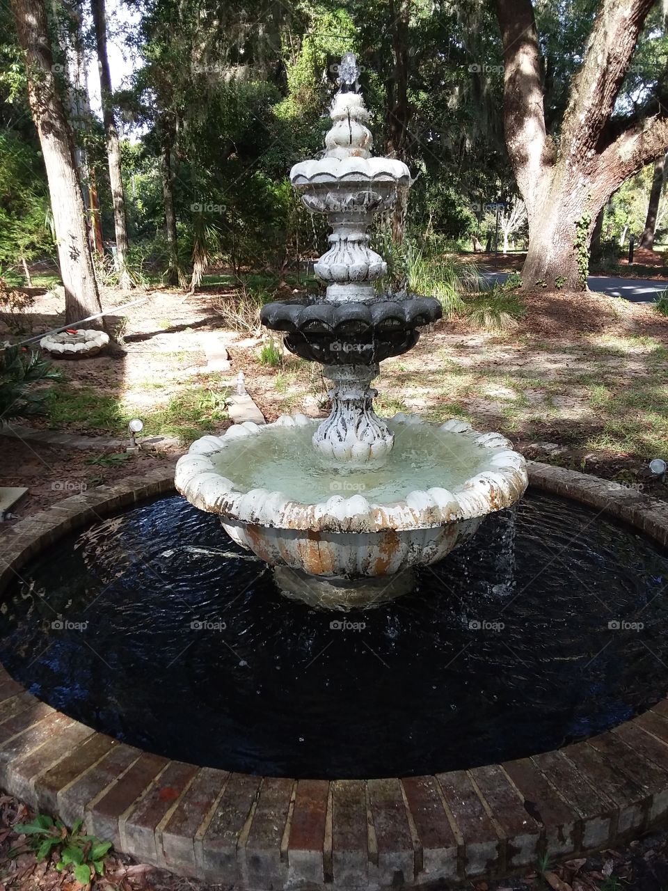 cool water running through the fountain dripping the most relaxing sounds. its summertime