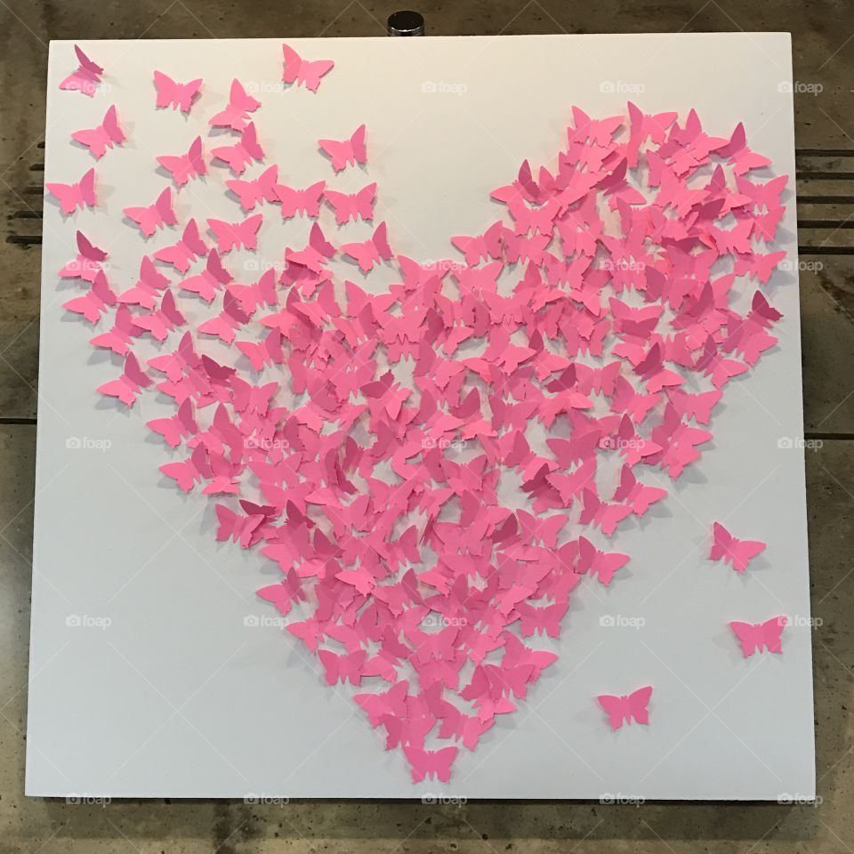 Pink Butterfly Heart