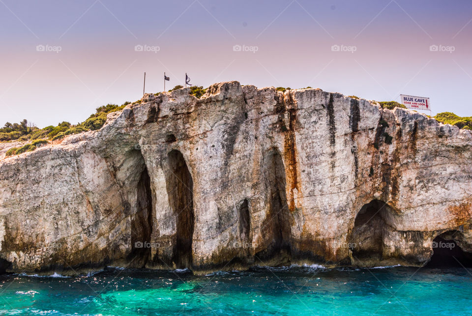 Rock formation at blue caves Zakintos