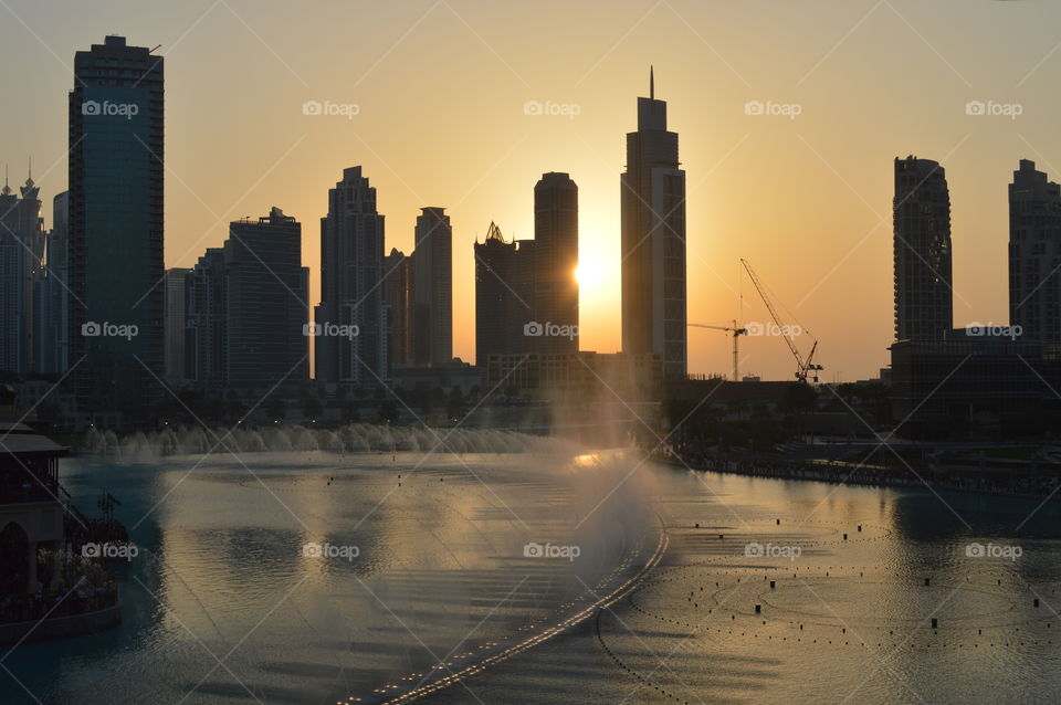 Dubai Burj Khalifa. water show