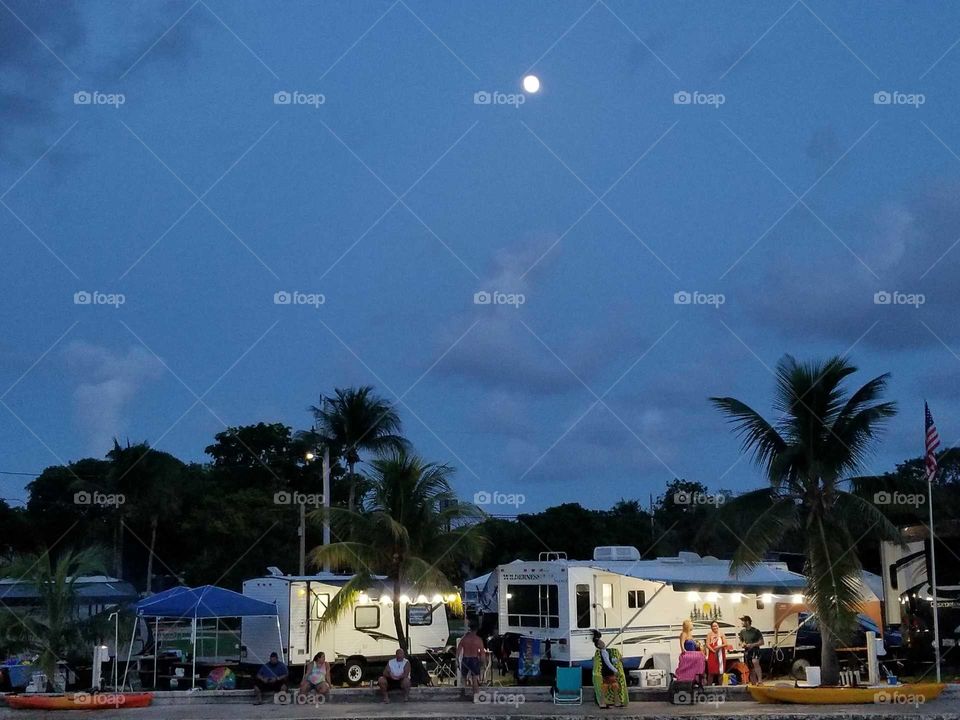 camping under the moon