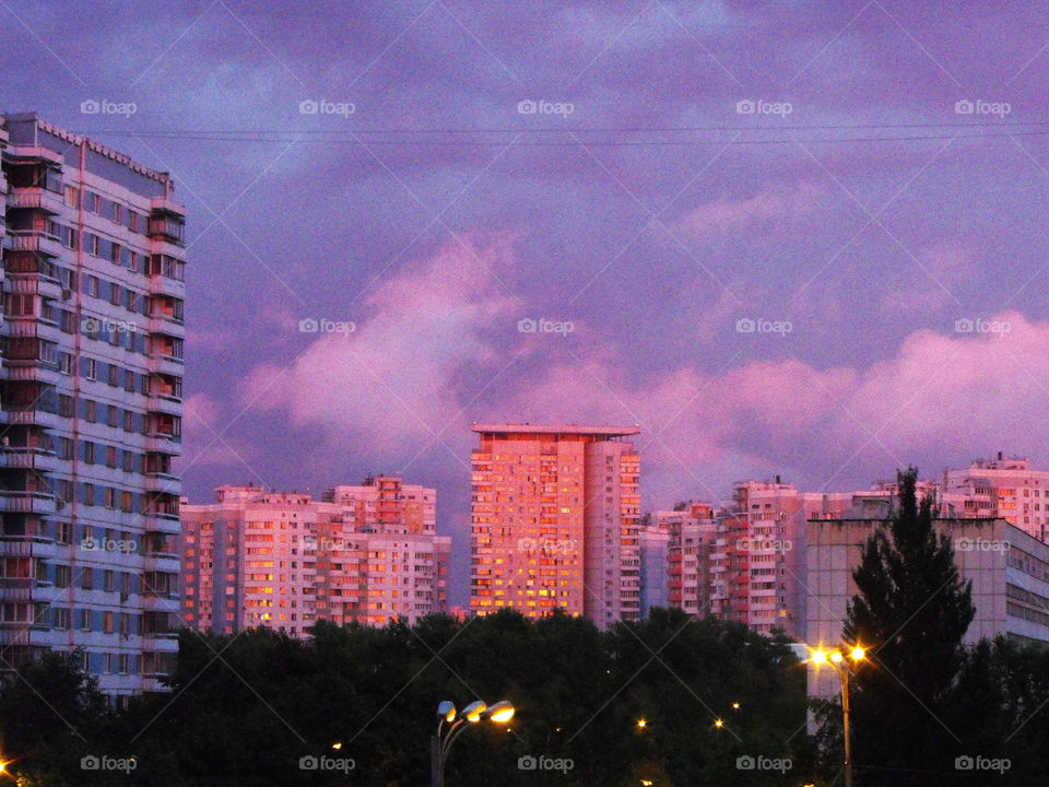 Early morning in 1980 Olympic Village,  Moscow, Russia