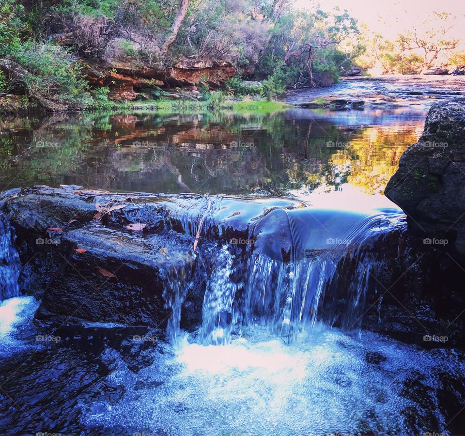 Waterfall from one pool to another