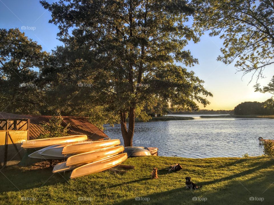 Another picture with the canoes