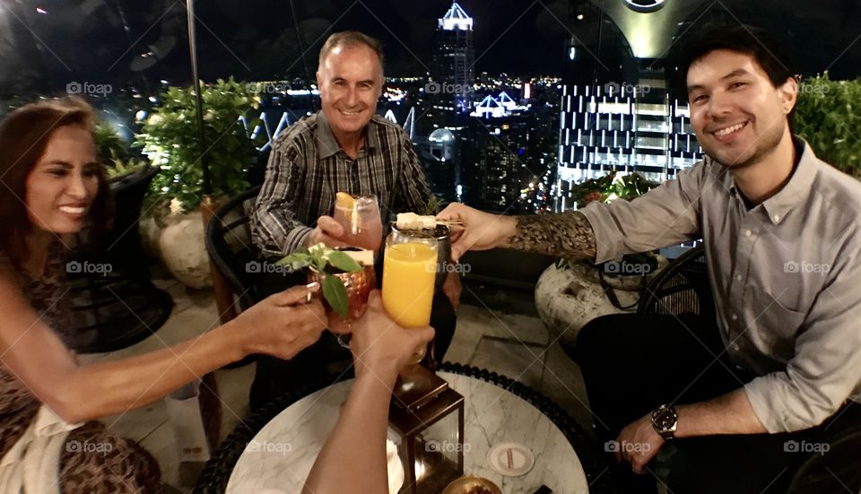 Celebrating my brother birthday on the roof top of hotel in Bangkok like good holiday good time to enjoy!