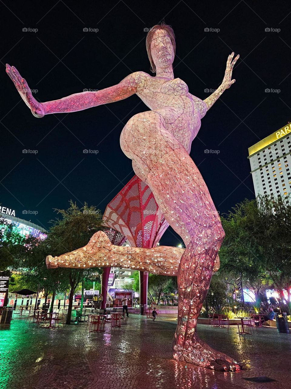 à dancing woman by night