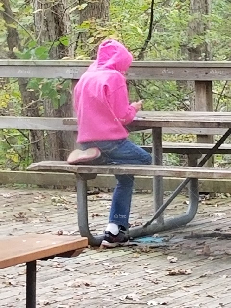 girl on bench