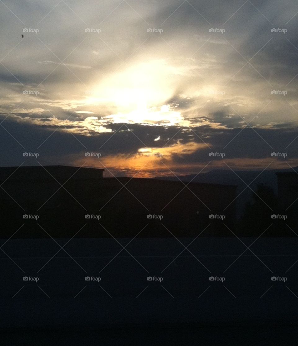 A sunset mixed with stormy clouds 