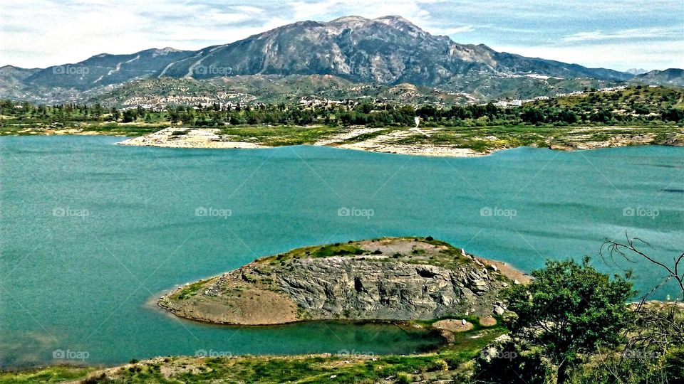 Pantano de la Viñuela in Malaga (Spain) natural site