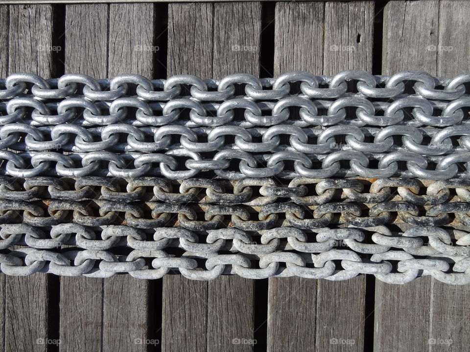 Anchor Chain. Anchor chain on the pontoon ready to be marked