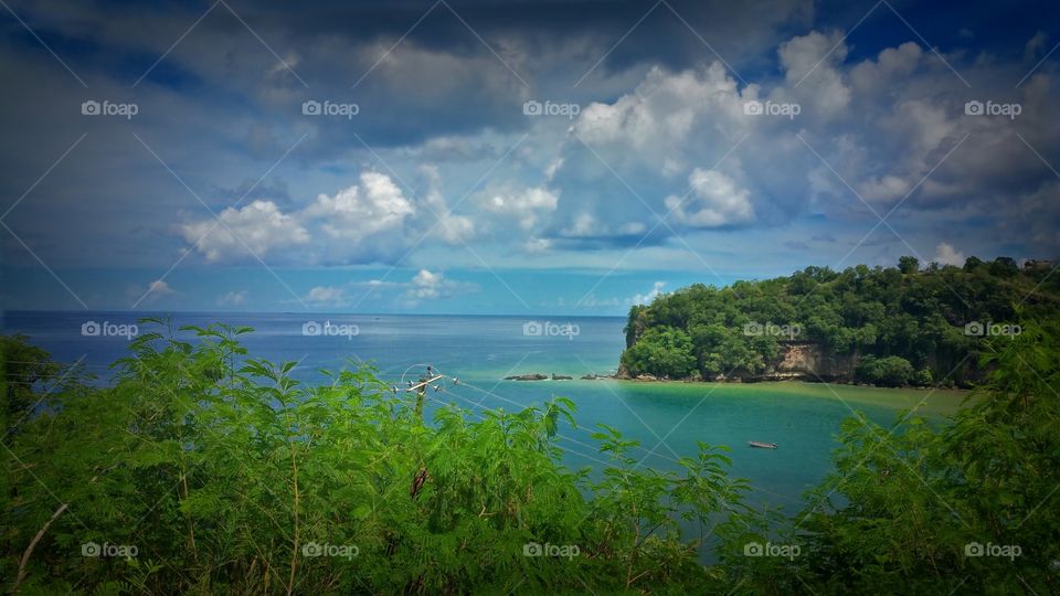 View of the Carribean from one of our stops onthe island of St Lucia