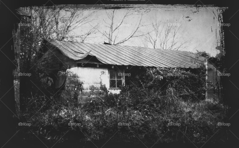An old farm building in rural Arkansas