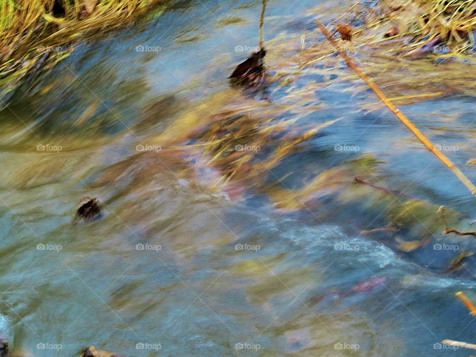 Moving waters over grass