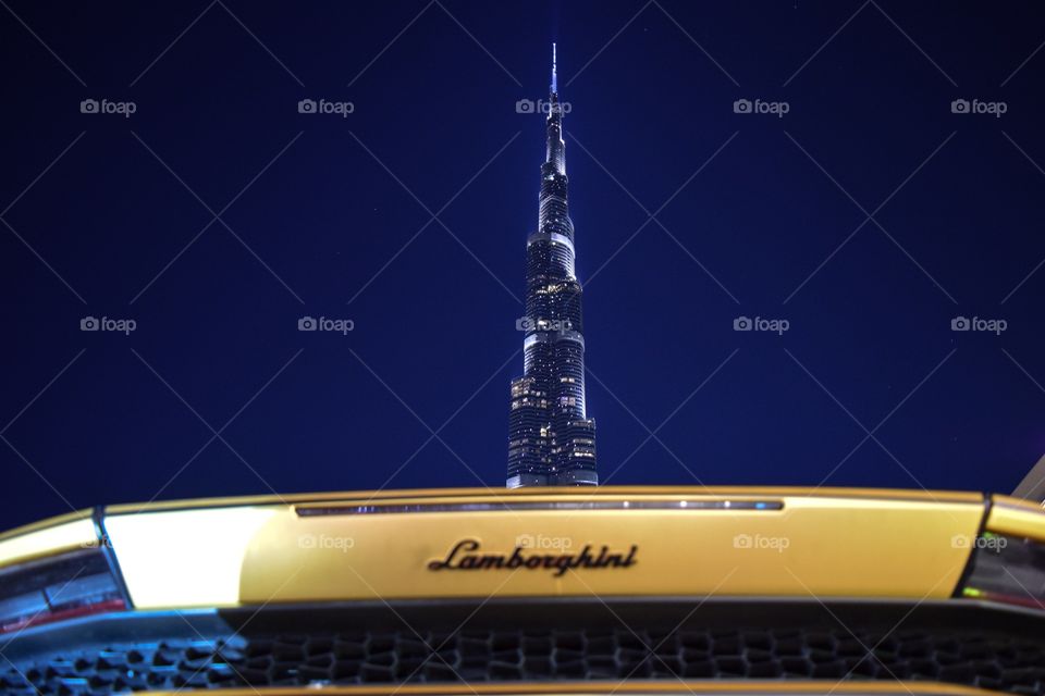 Lamborghini With Tallest Building In The World Burj Khalifa