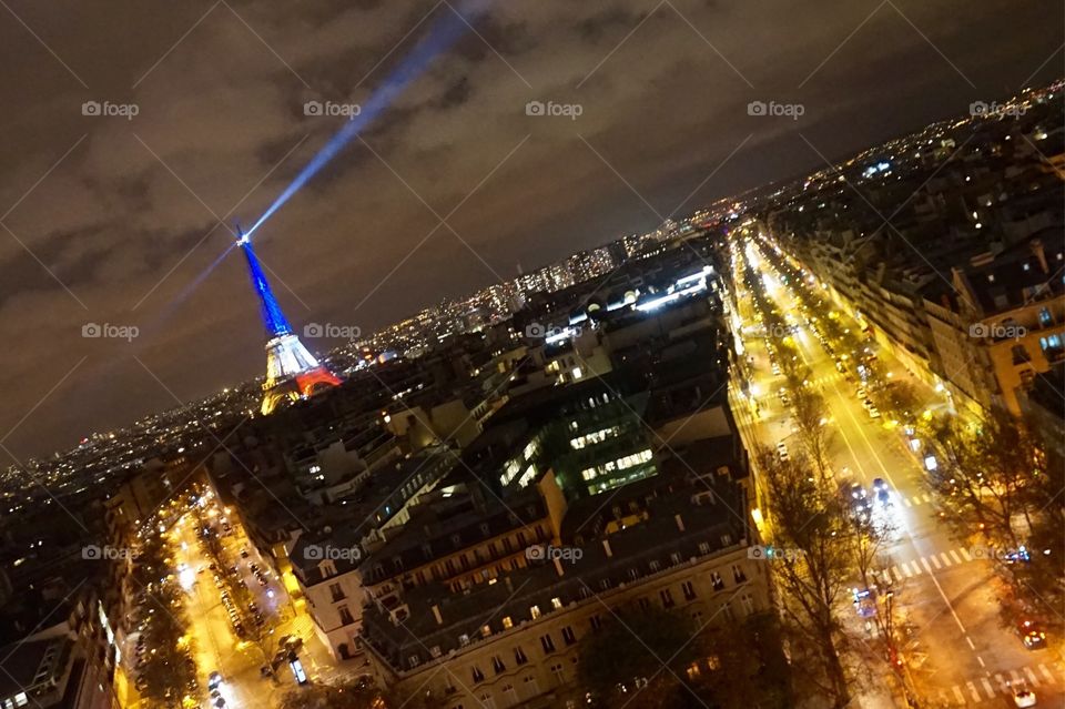 The Eiffel Tower lit up to honor victims of the Paris attacks