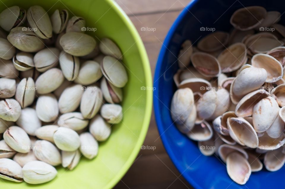 Bowls of pistachios 