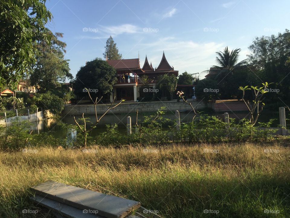 Small neighborhood Temple in phetchaburri thailand 