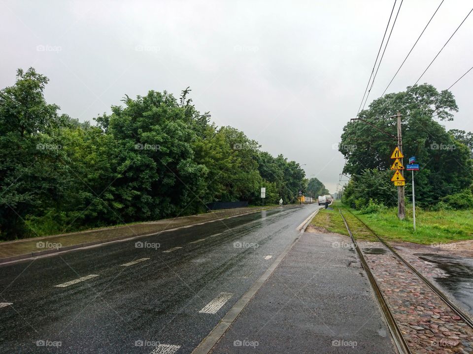 road after rain