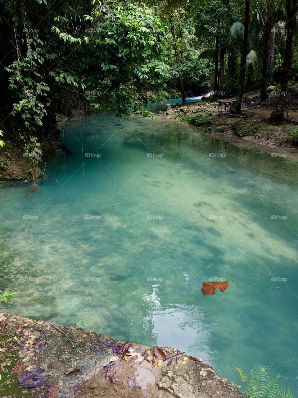 A river of turquoise color on the island of Cebu.