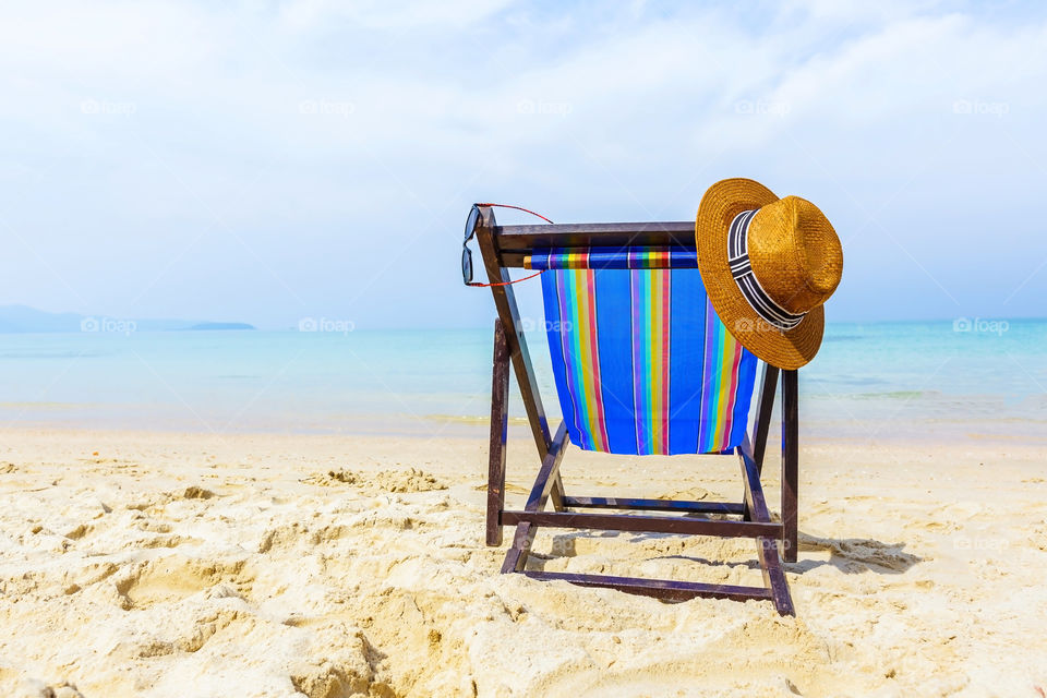 Empty chair on beach