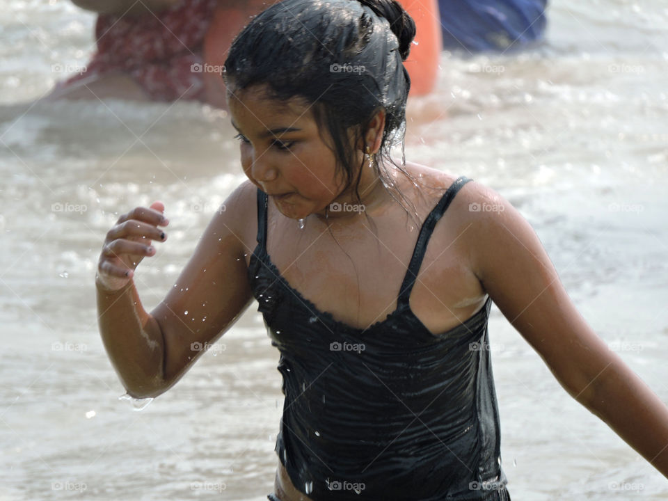 Enjoying the summer in the sea beach