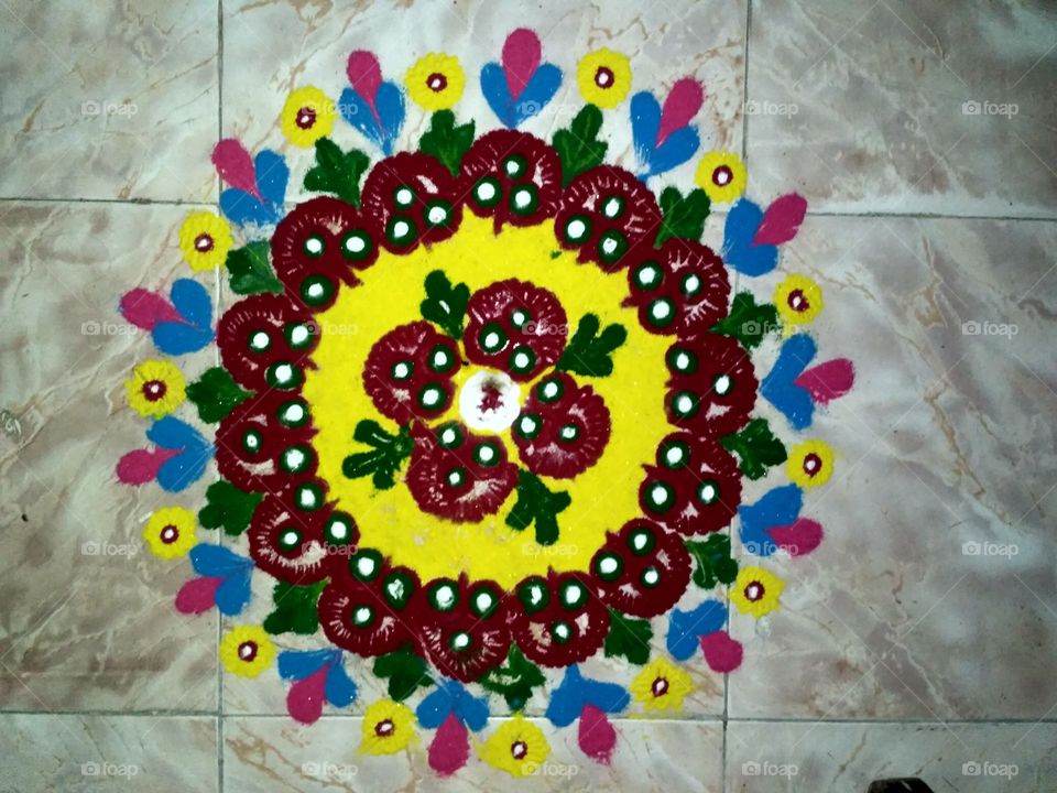 Beautiful Rangoli | Happy Diwali | Colors | Beautiful Colors Art