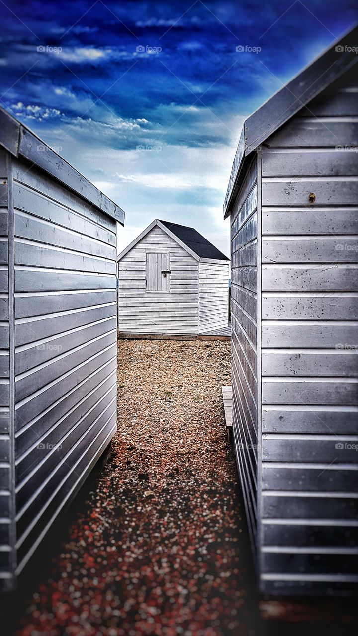 Beach huts, Deal in Kent, England