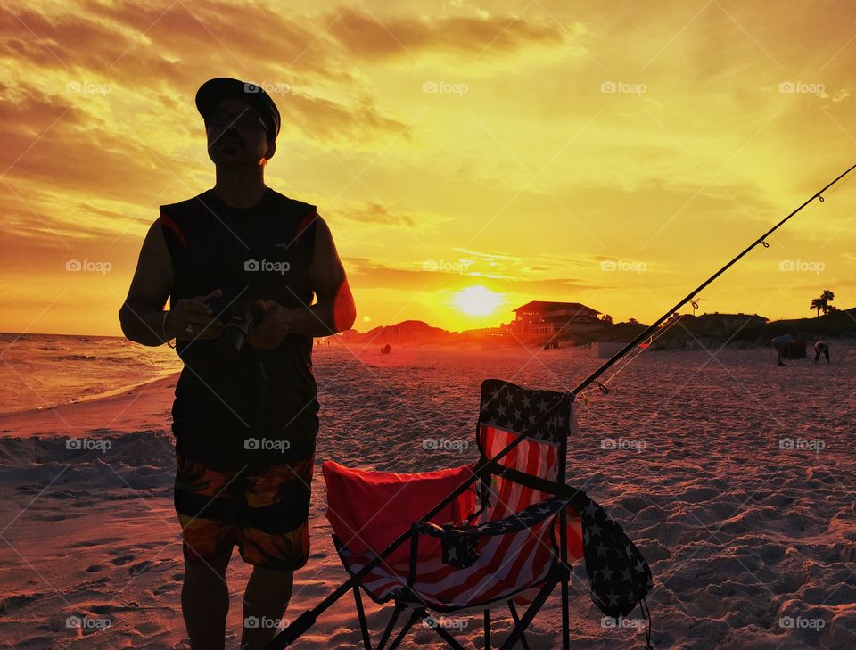 A fisherman's silhouette 