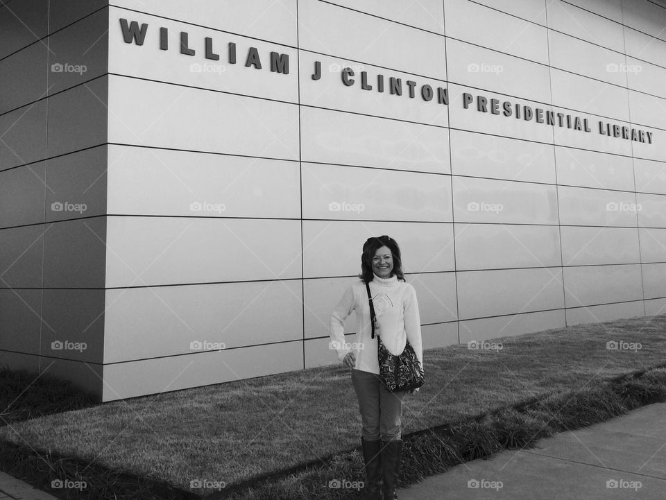 At the Clinton Library. My friend and I went to the Clinton Presidential Library