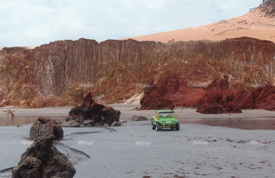 The adventure car in the paradise