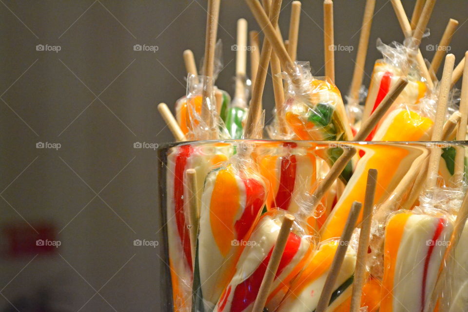 Lollipops in a bowl