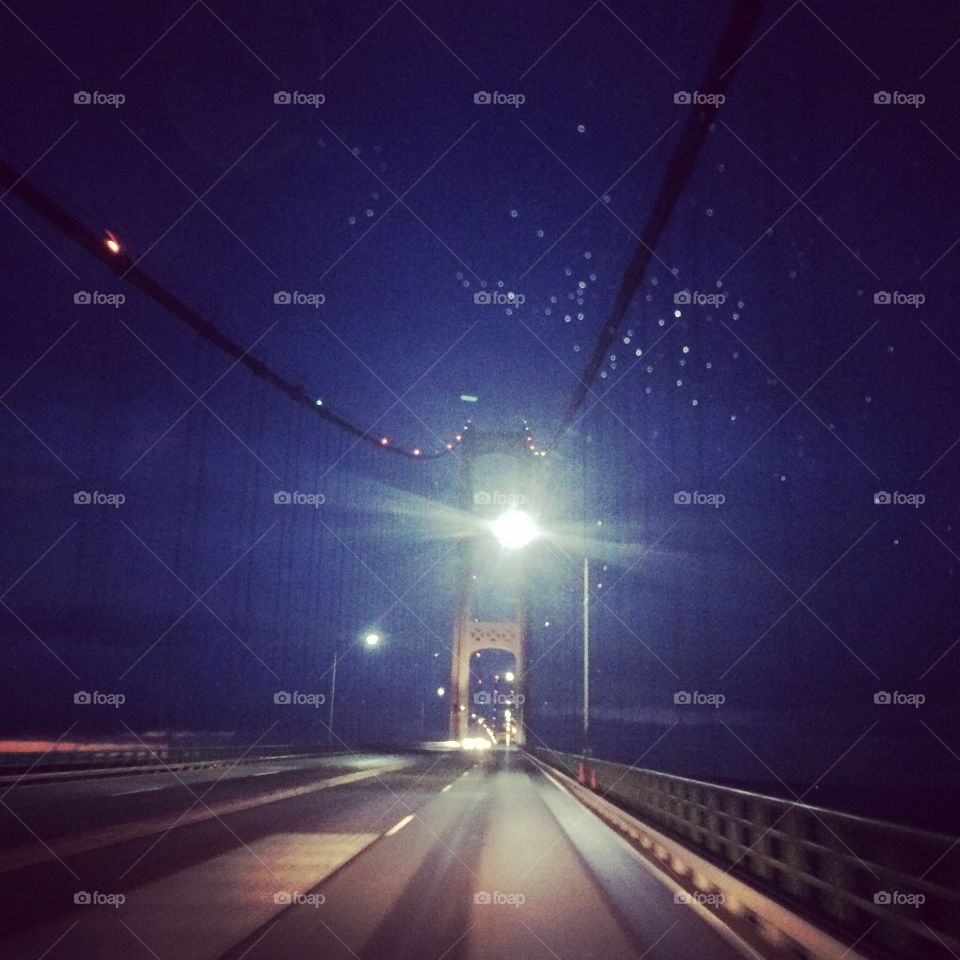 Mackinaw bridge at night